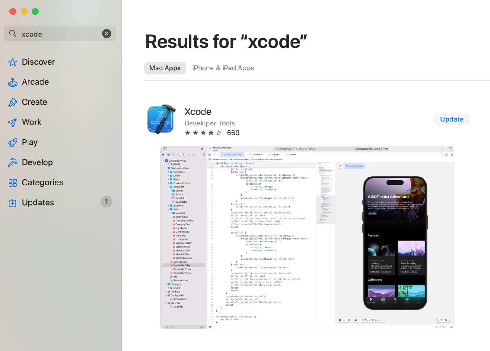 Installing Xcode from Mac App Store